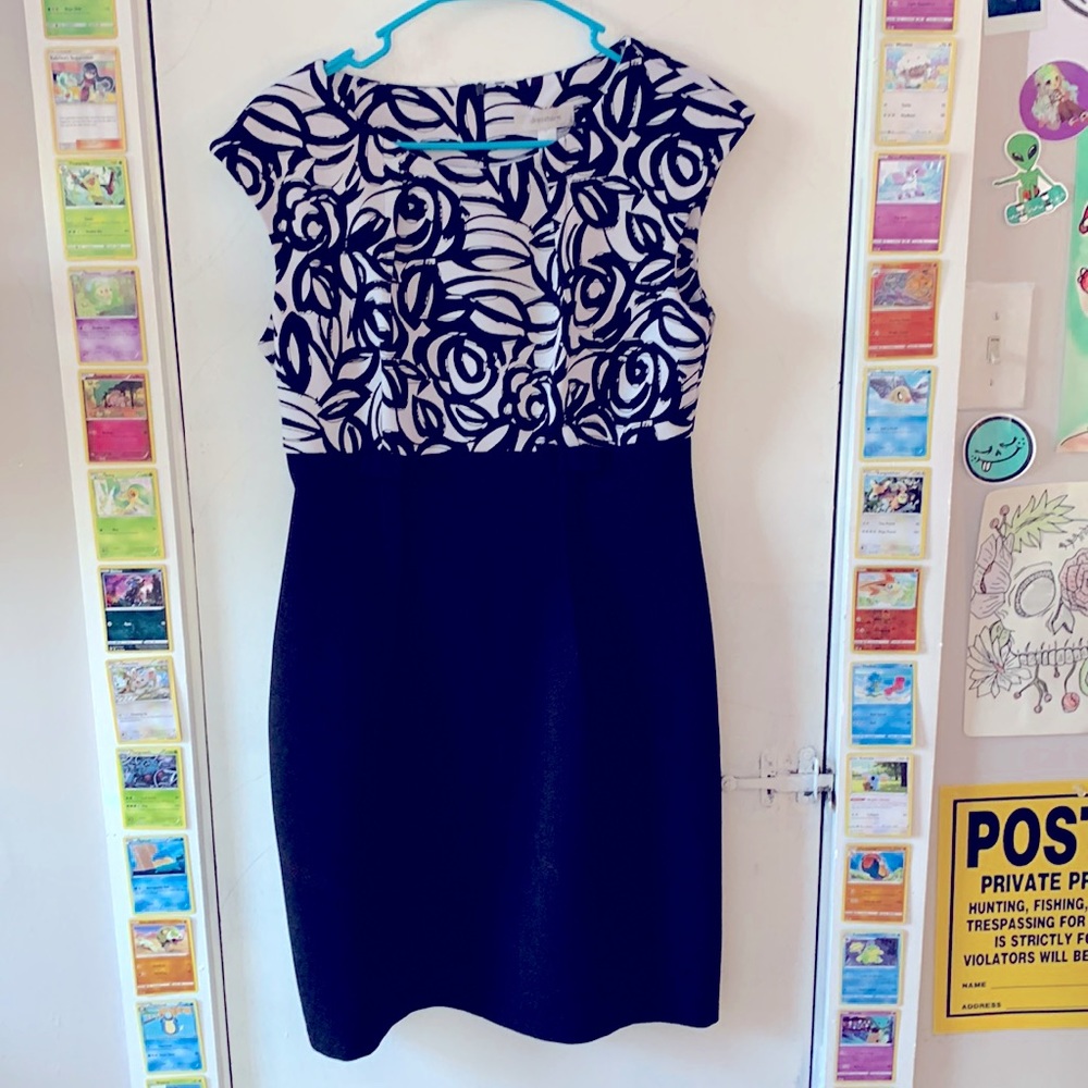 Size 10(M) Black and White Pencil Dress Brand Dressbarn